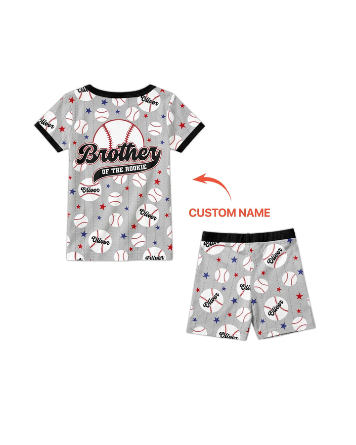 Zweiteiliges Pyjama-Set mit kurzen Ärmeln und Shorts im Sommer-Design