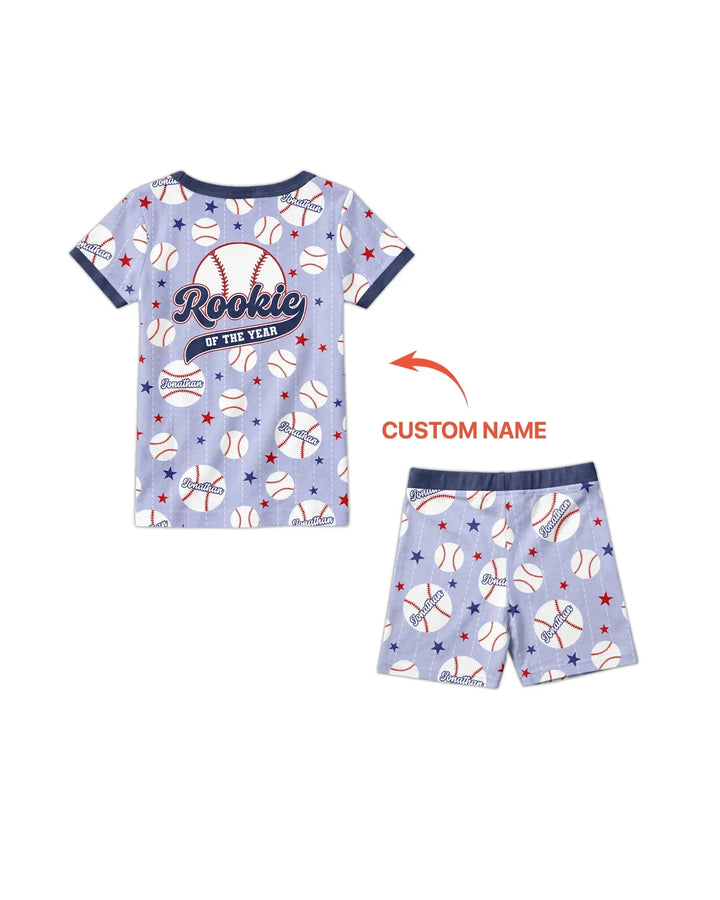 Zweiteiliges Pyjama-Set mit kurzen Ärmeln und Shorts im Sommer-Design