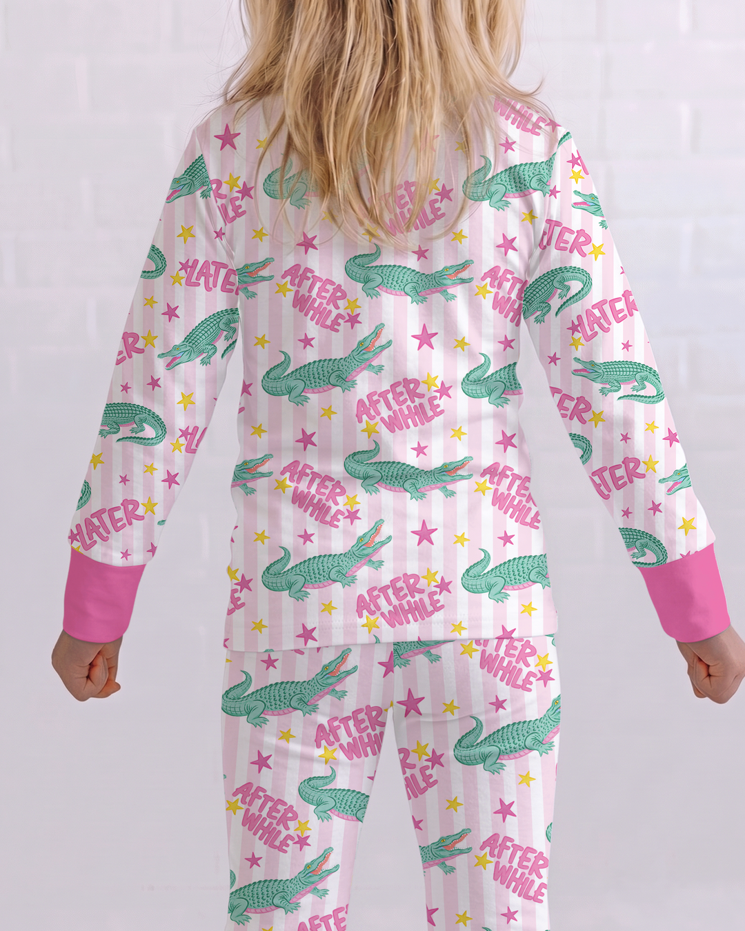 Later Gator After A While Crocodile Bamboo Two Piece Long Sleeve Pajama Set