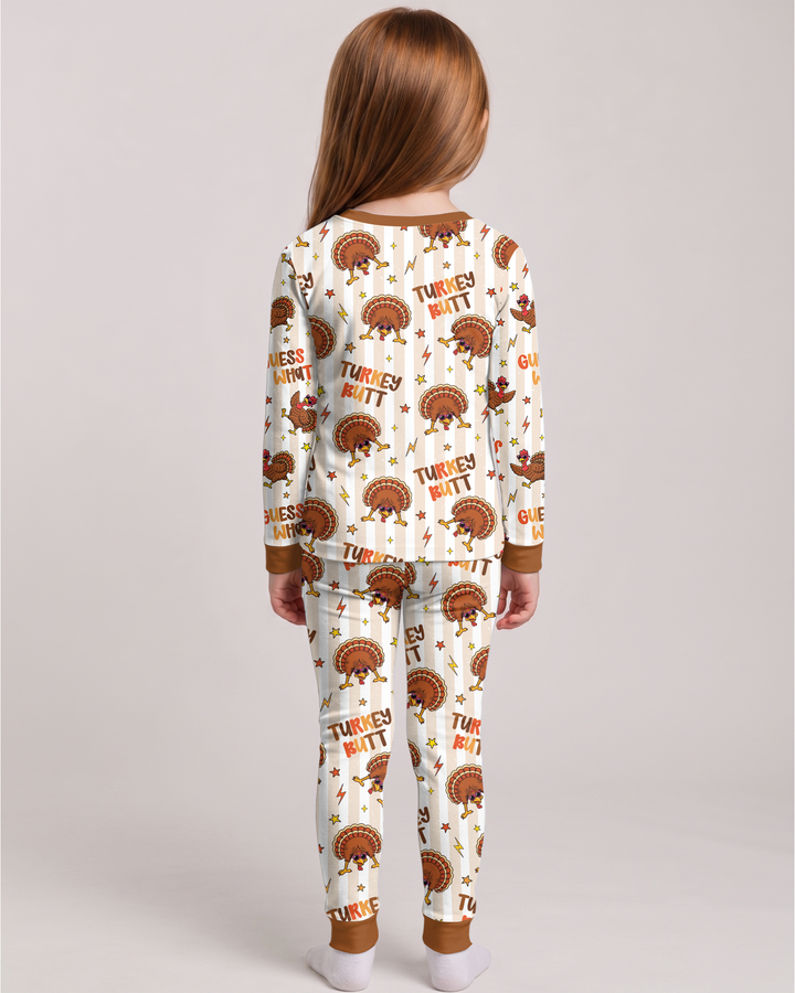 Guess What Turkey Butt Bamboo Two Piece Long Sleeve Pajama Set