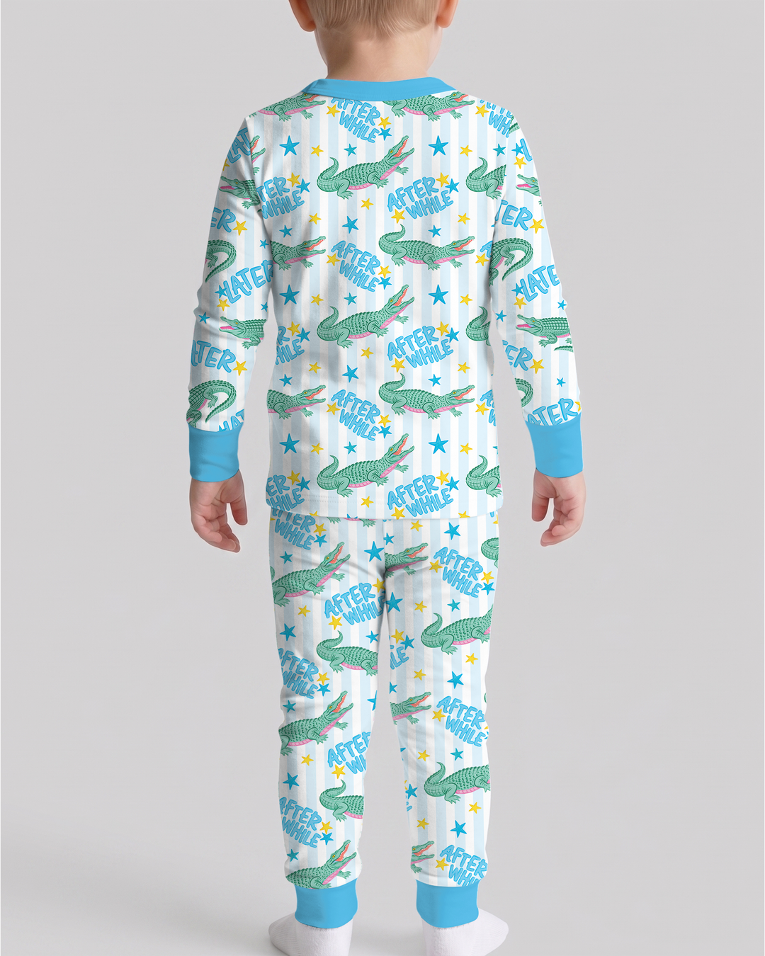 Later Gator After A While Crocodile Bamboo Two Piece Long Sleeve Pajama Set