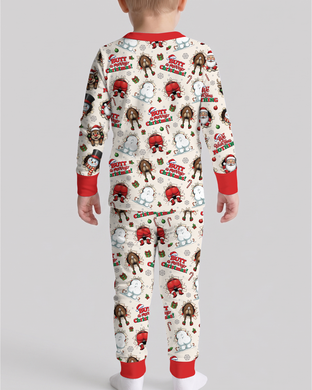 Funny Butt Christmas Squad Bamboo Two Piece Long Sleeve Pajama Set