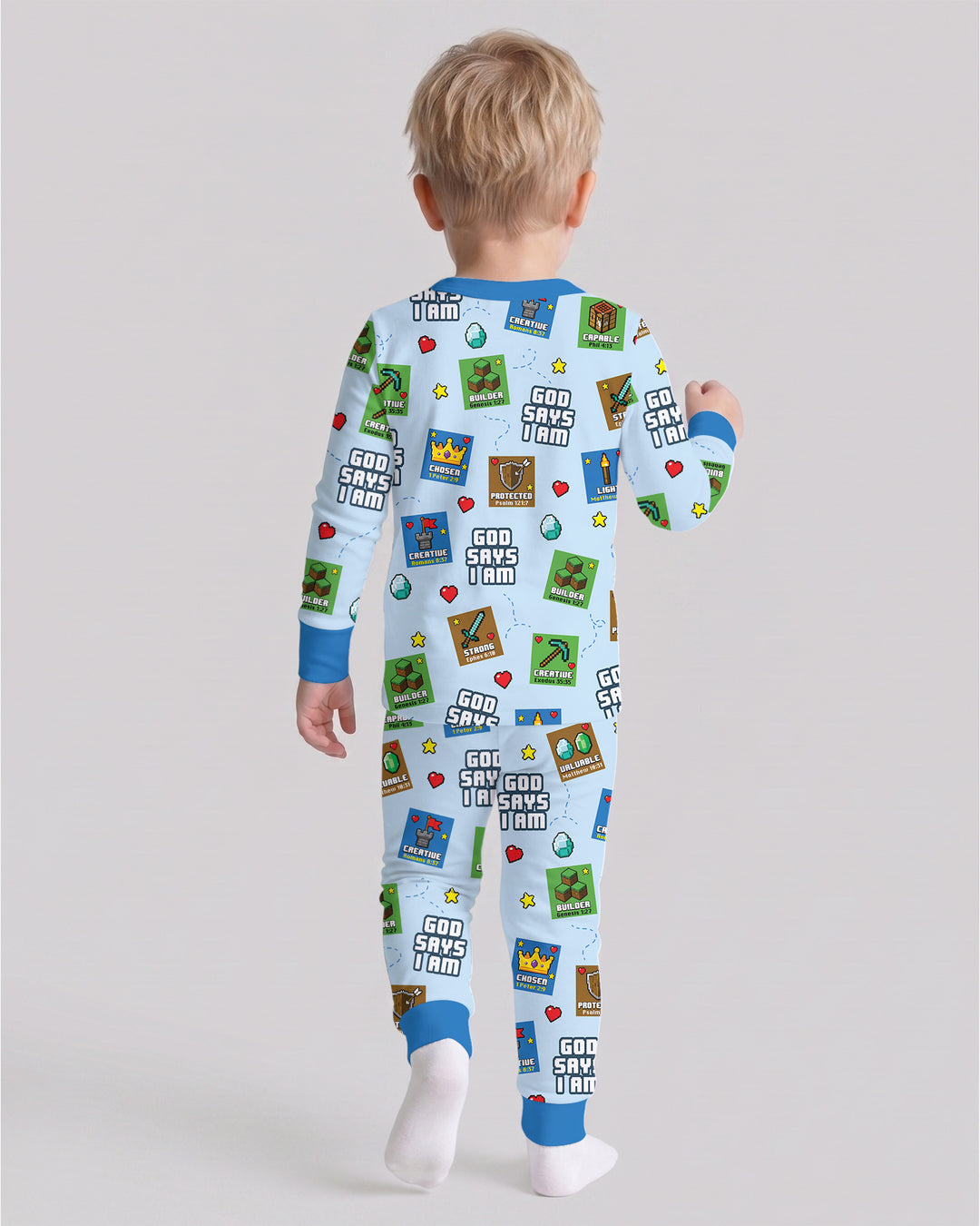 God Says I Am Gamer Bamboo Two Piece Long Sleeve Pajama Set