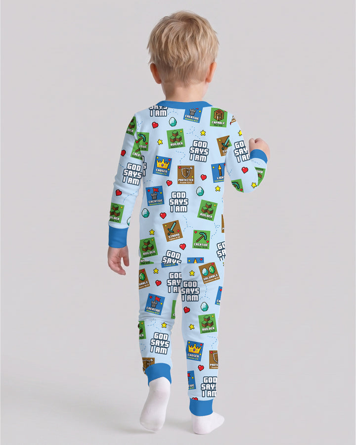 God Says I Am Gamer Bamboo Two Piece Long Sleeve Pajama Set