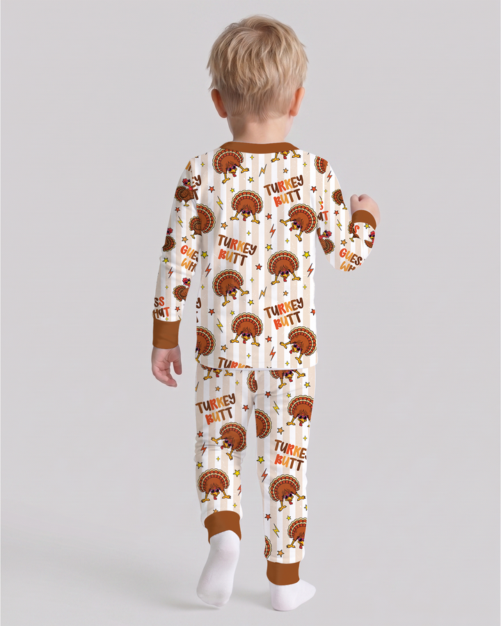 Guess What Turkey Butt Bamboo Two Piece Long Sleeve Pajama Set