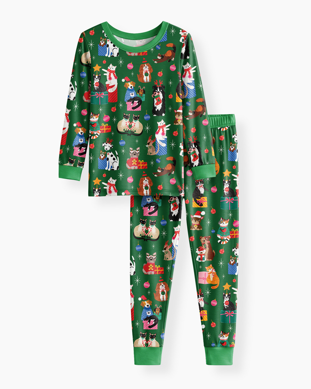 Christmas Paws Bamboo Two Piece Long Sleeve Pajama Set