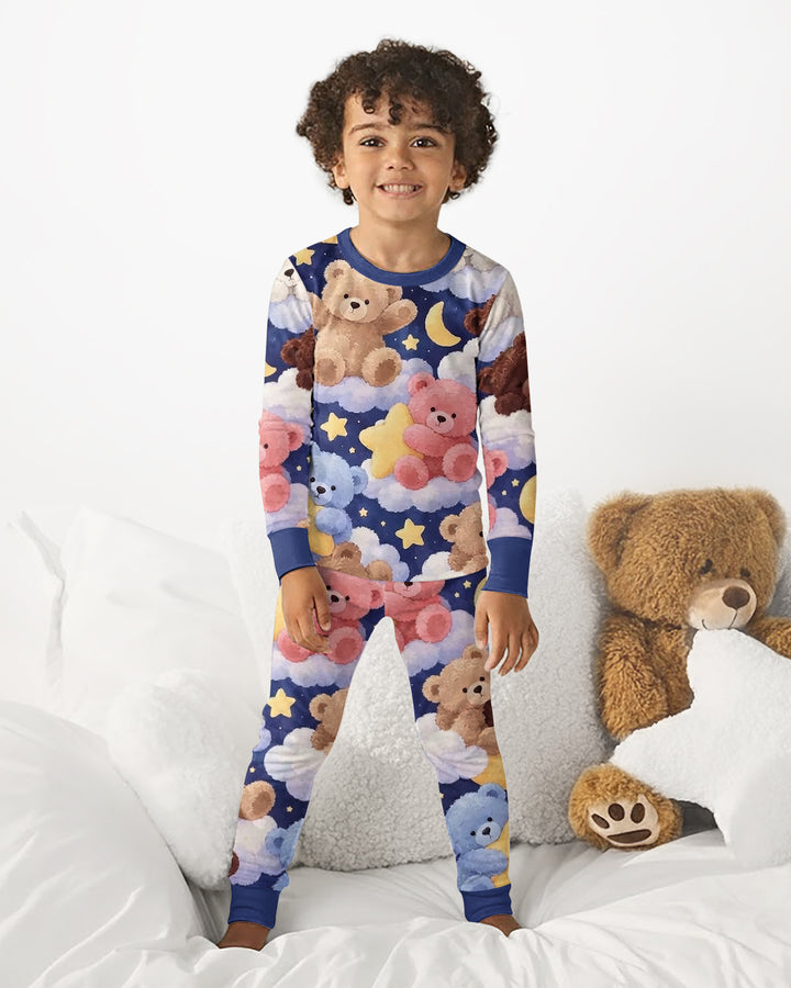 No Gravity Teddy Snooze Bamboo Two Piece Long Sleeve Pajama Set