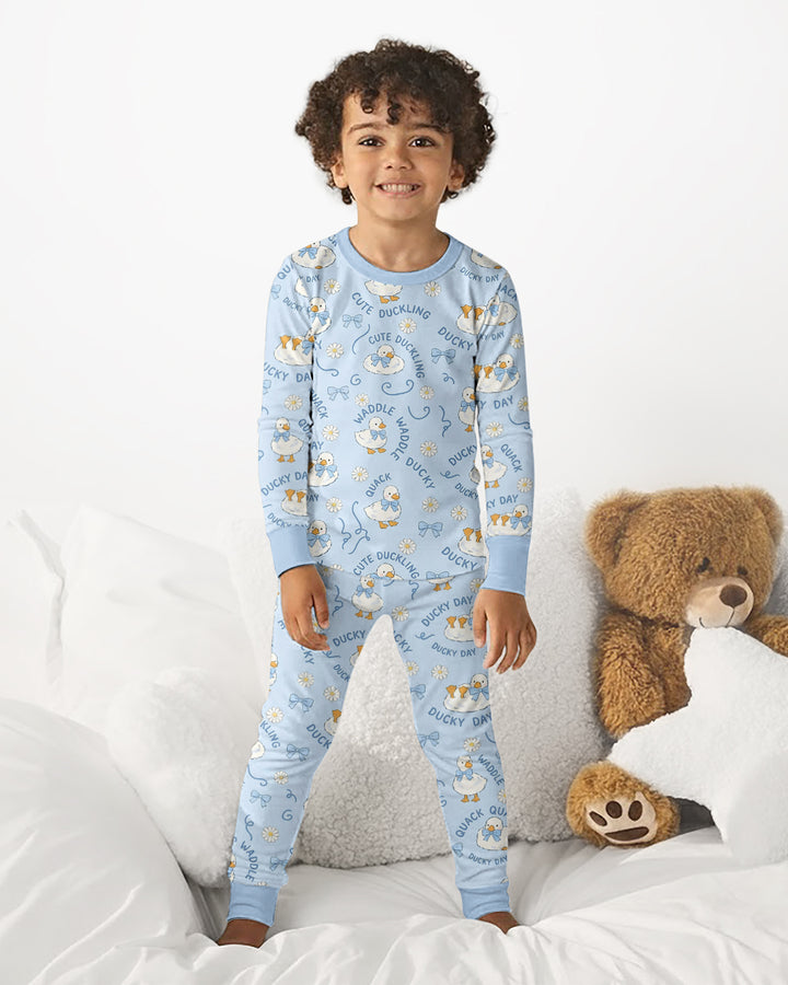 Happy Ducky Day Bamboo Two Piece Long Sleeve Pajama Set