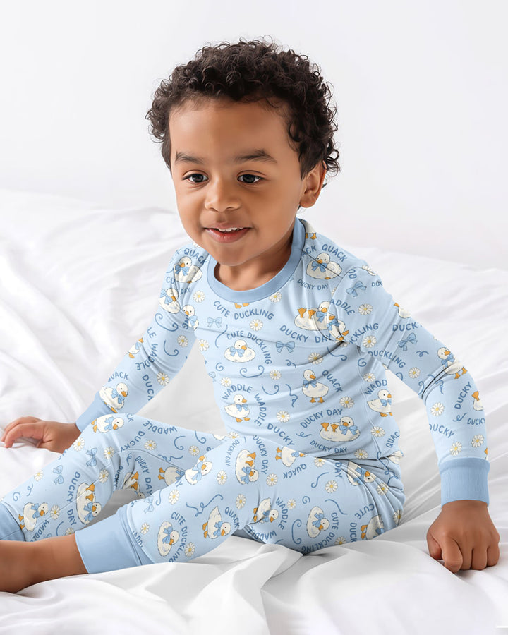 Happy Ducky Day Bamboo Two Piece Long Sleeve Pajama Set