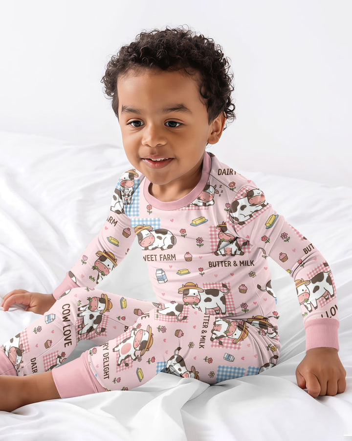 Drowned In Buttercream Bamboo Two Piece Long Sleeve Pajama Set