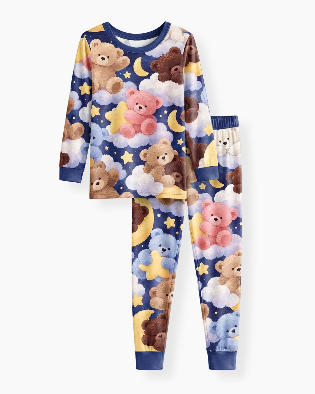 No Gravity Teddy Snooze Bamboo Two Piece Long Sleeve Pajama Set