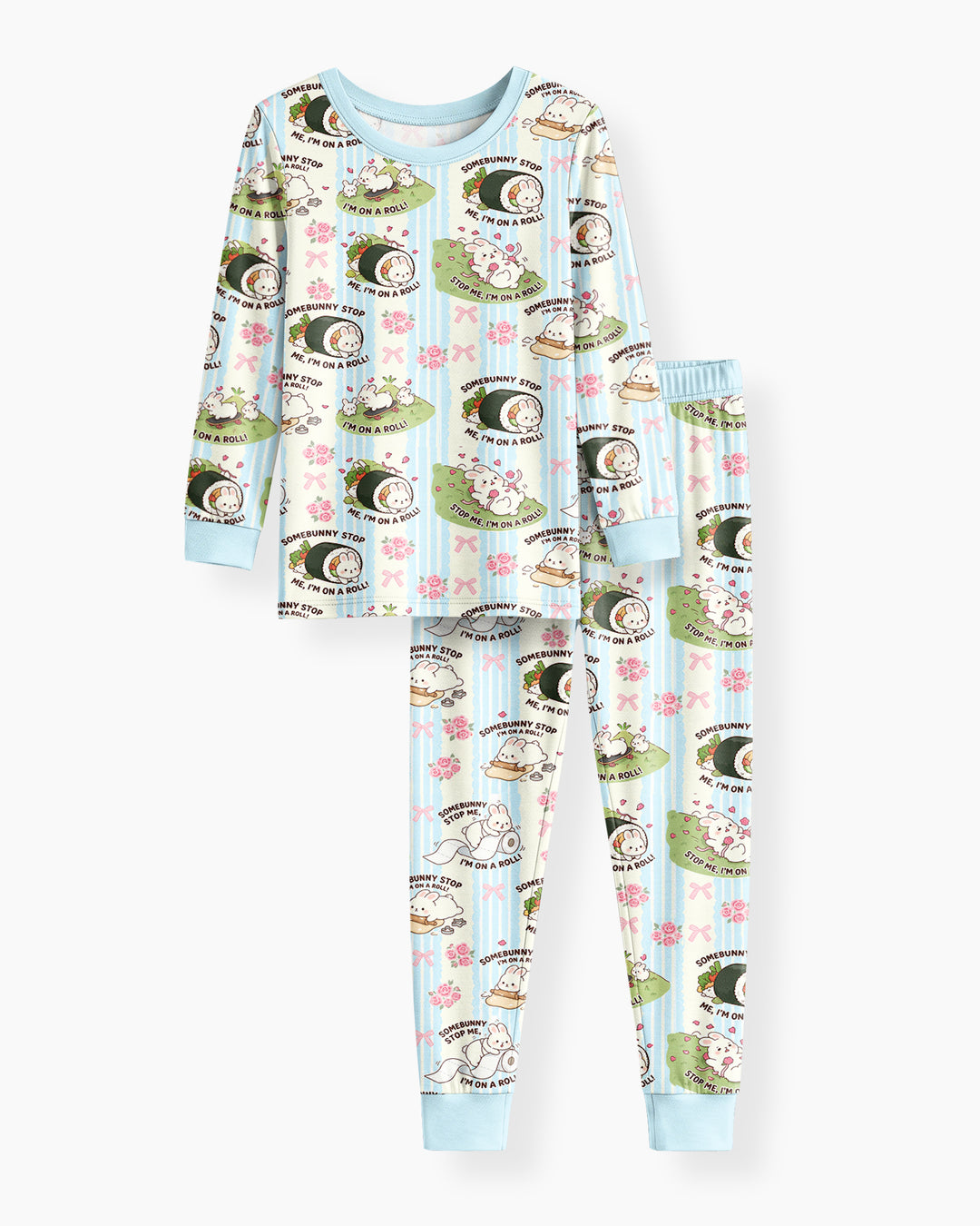 Bunny On A Roll Bamboo Two Piece Long Sleeve Pajama Set