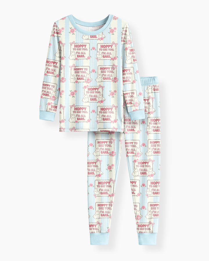 Hoppy To See You Bamboo Two Piece Long Sleeve Pajama Set