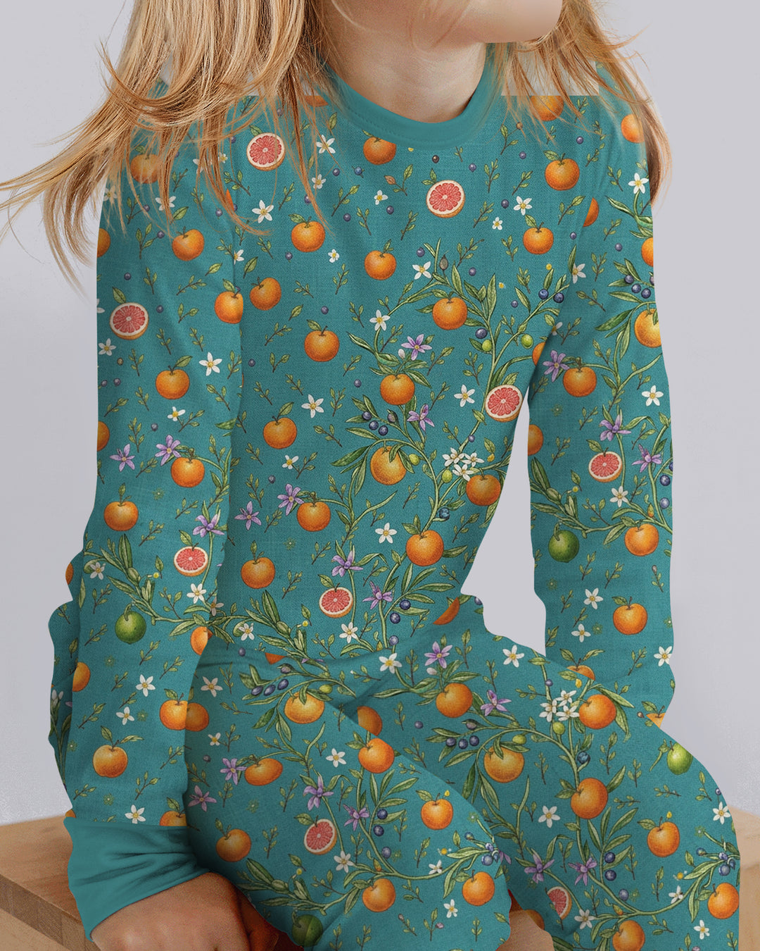 Fresh Citrus Breeze Bamboo Two Piece Long Sleeve Pajama Set