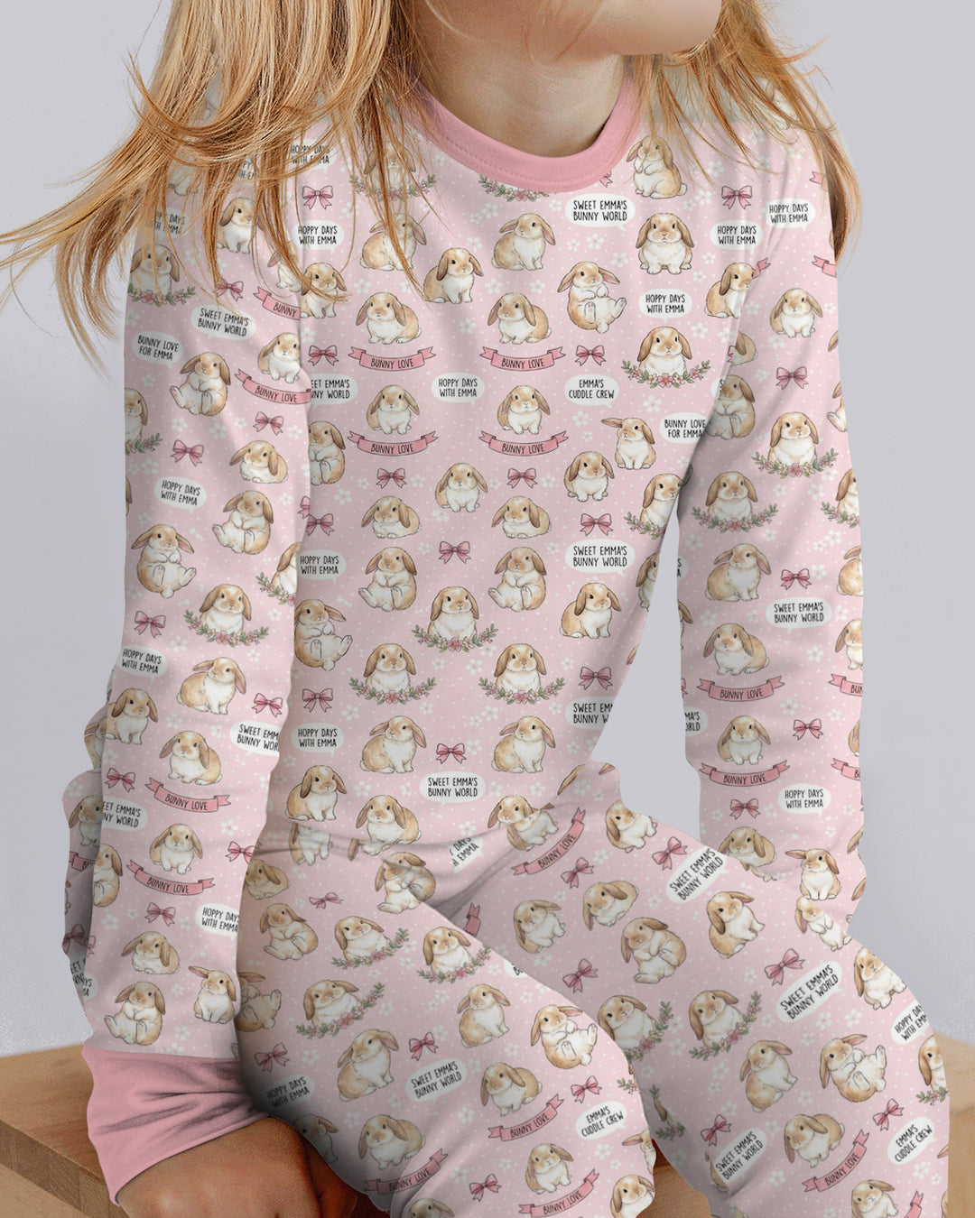 Sweet Bunny Worlds Bamboo Two Piece Long Sleeve Pajama Set