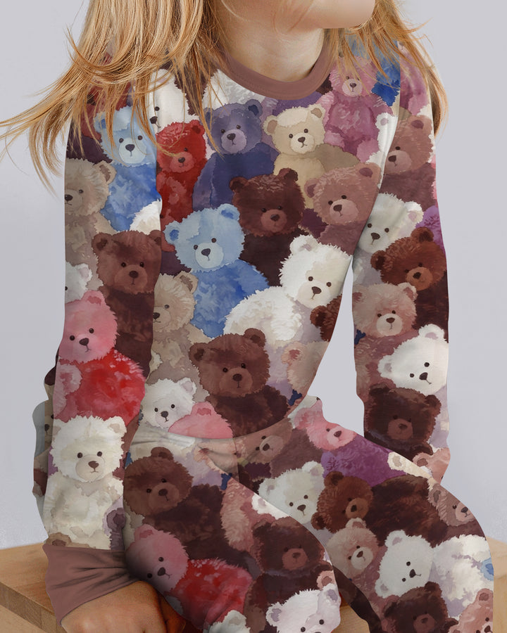 Teddy Bear Hug Jam Bamboo Two Piece Long Sleeve Pajama Set