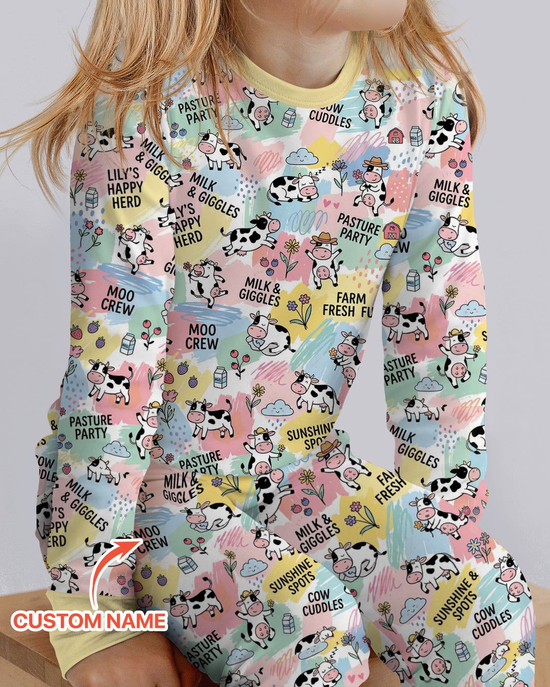 Custom Name Can’t Keep Us In The Barn Bamboo Two Piece Long Sleeve Pajama Set