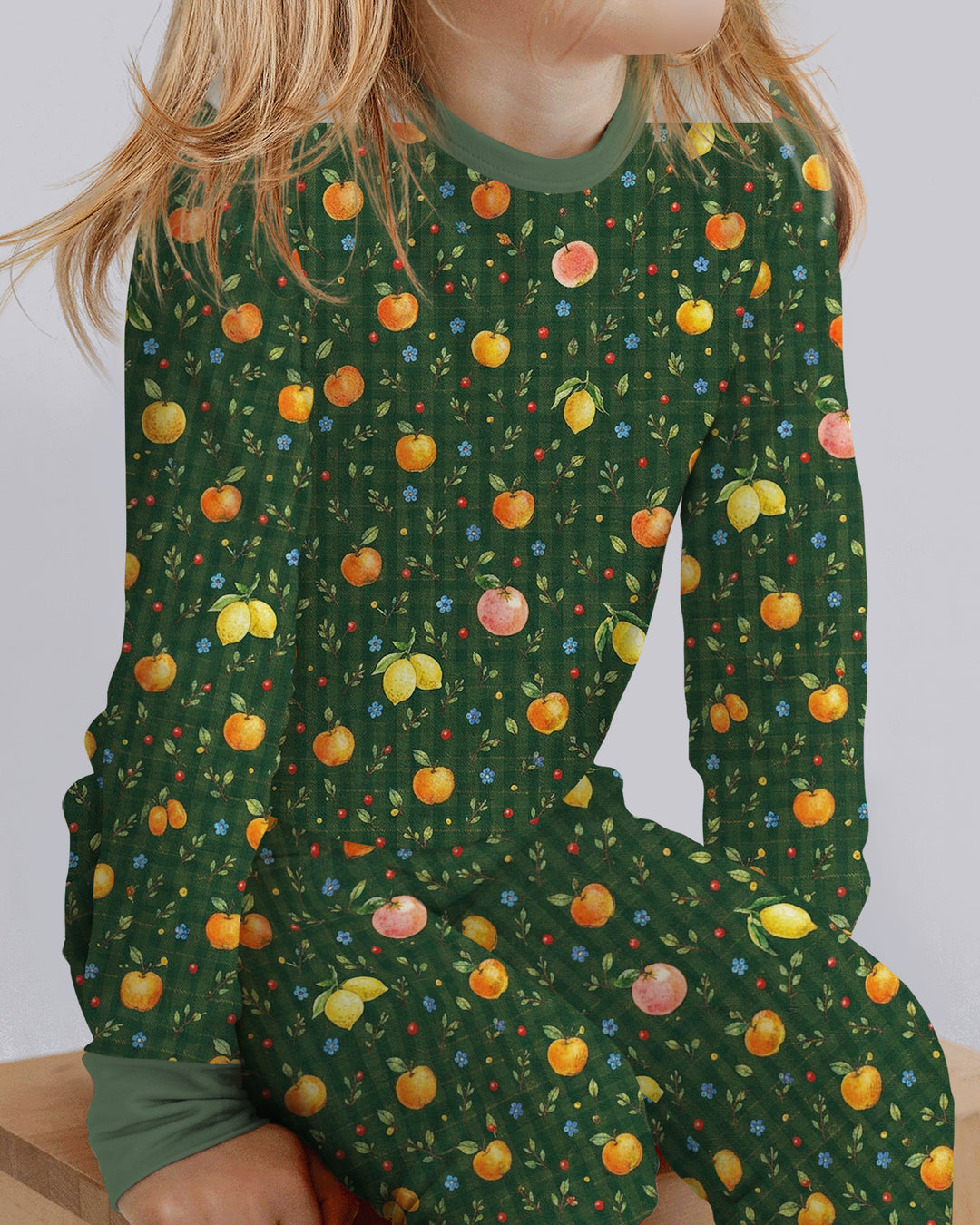 Forest Orange Bamboo Two Piece Long Sleeve Pajama Set