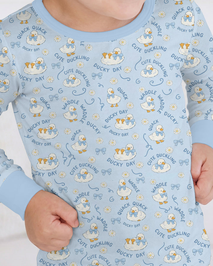 Happy Ducky Day Bamboo Two Piece Long Sleeve Pajama Set