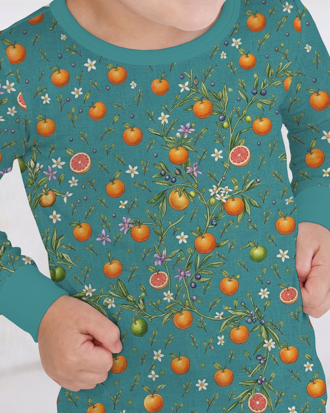 Fresh Citrus Breeze Bamboo Two Piece Long Sleeve Pajama Set