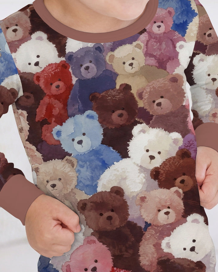 Teddy Bear Hug Jam Bamboo Two Piece Long Sleeve Pajama Set