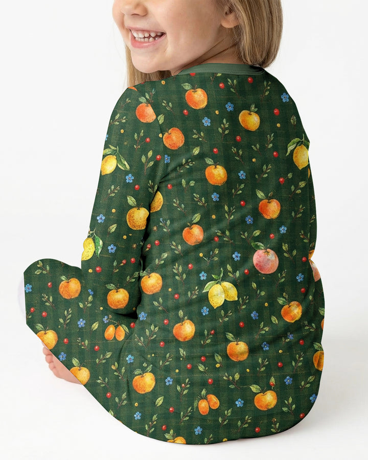 Forest Orange Bamboo Two Piece Long Sleeve Pajama Set