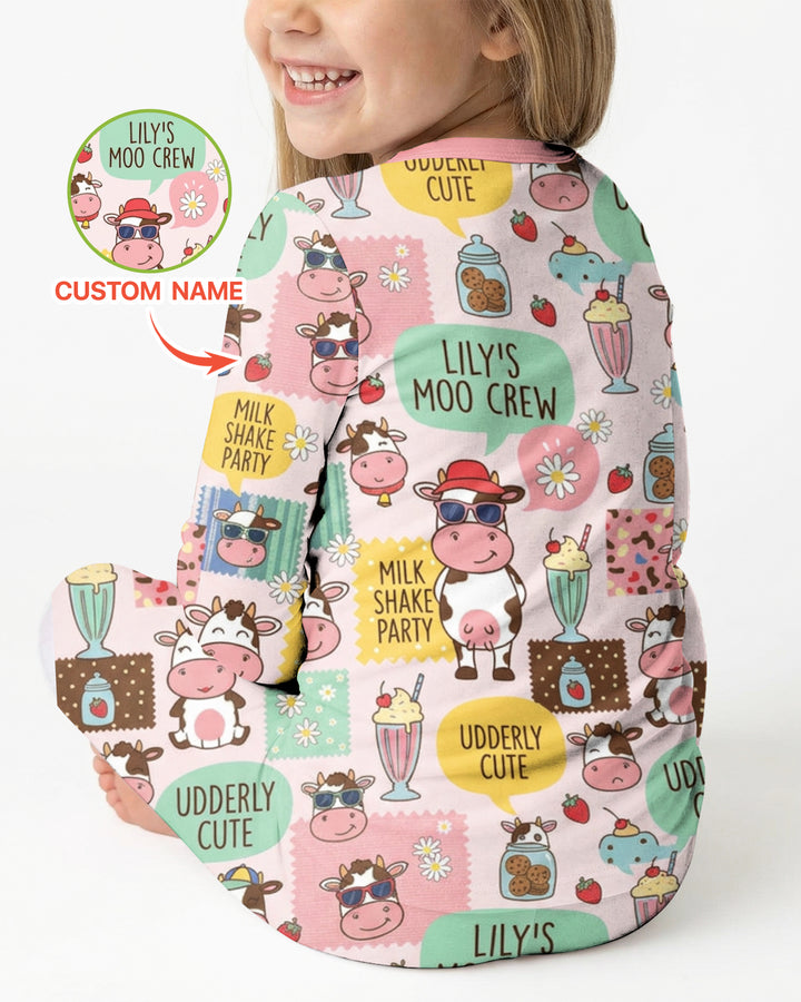 Custom Name The Milkshake Secret Society Bamboo Two Piece Long Sleeve Pajama Set