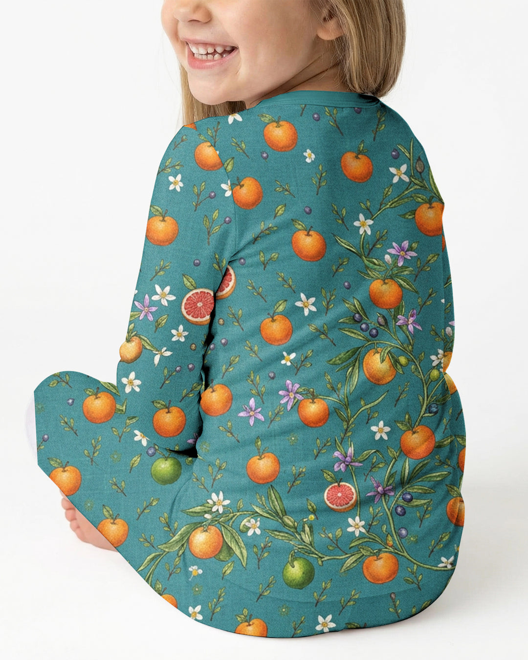 Fresh Citrus Breeze Bamboo Two Piece Long Sleeve Pajama Set