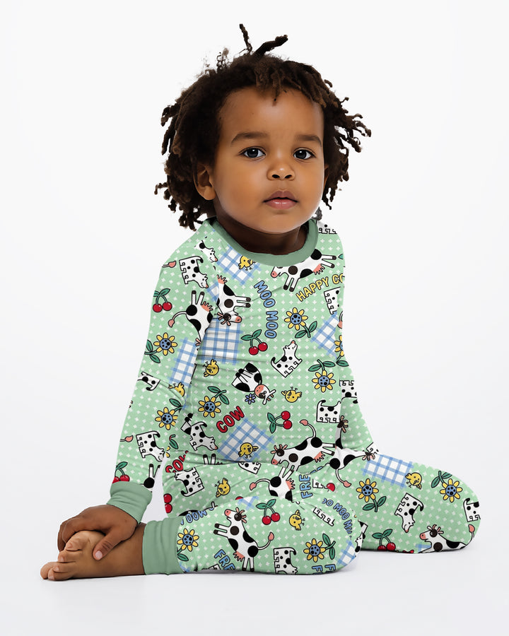 Moo Moo Chick Bamboo Two Piece Long Sleeve Pajama Set