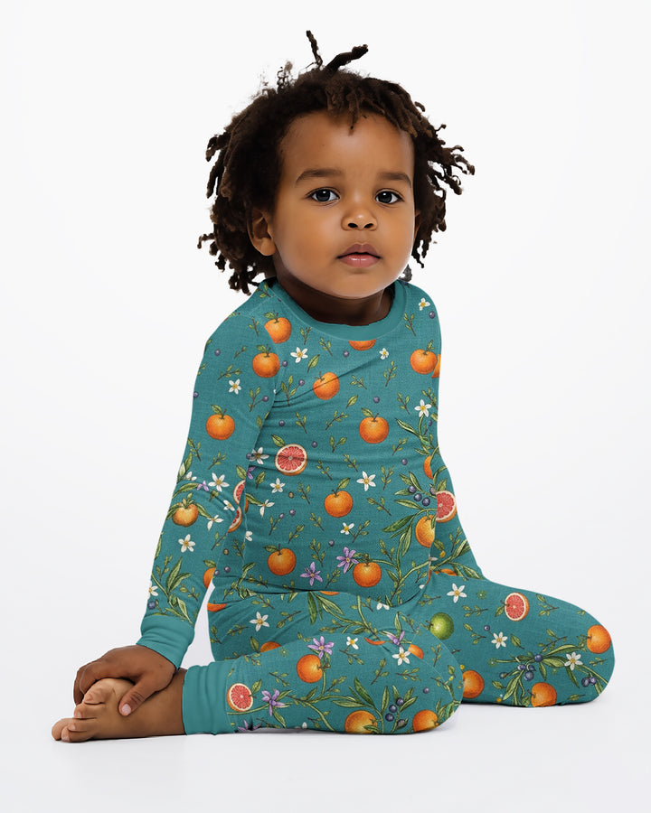 Fresh Citrus Breeze Bamboo Two Piece Long Sleeve Pajama Set