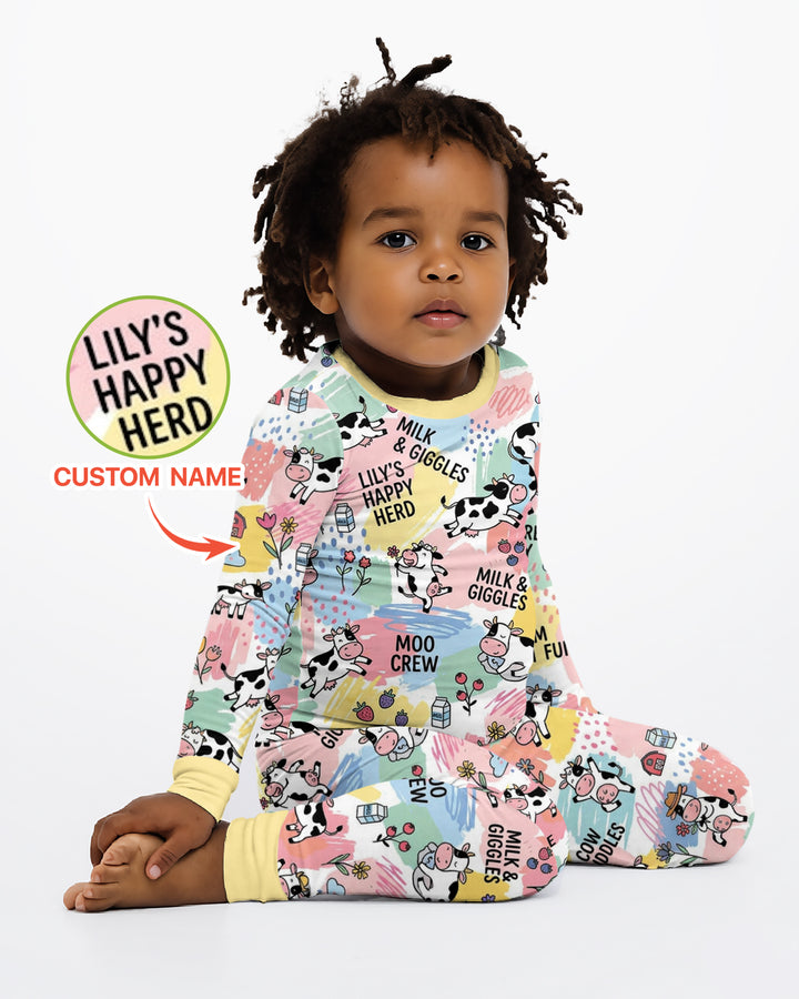 Custom Name Can’t Keep Us In The Barn Bamboo Two Piece Long Sleeve Pajama Set
