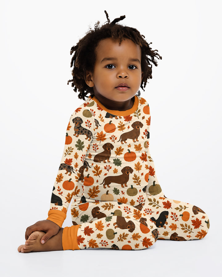 Short Legs Big Autumn Bamboo Two Piece Long Sleeve Pajama Set