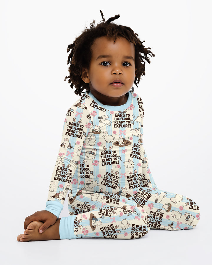 Ears To The Floor Bamboo Two Piece Long Sleeve Pajama Set
