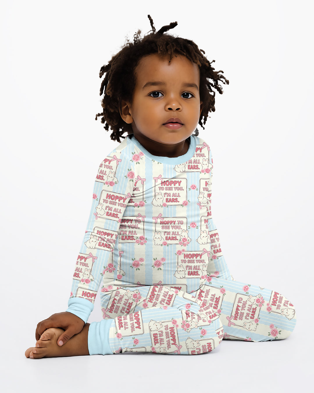 Hoppy To See You Bamboo Two Piece Long Sleeve Pajama Set