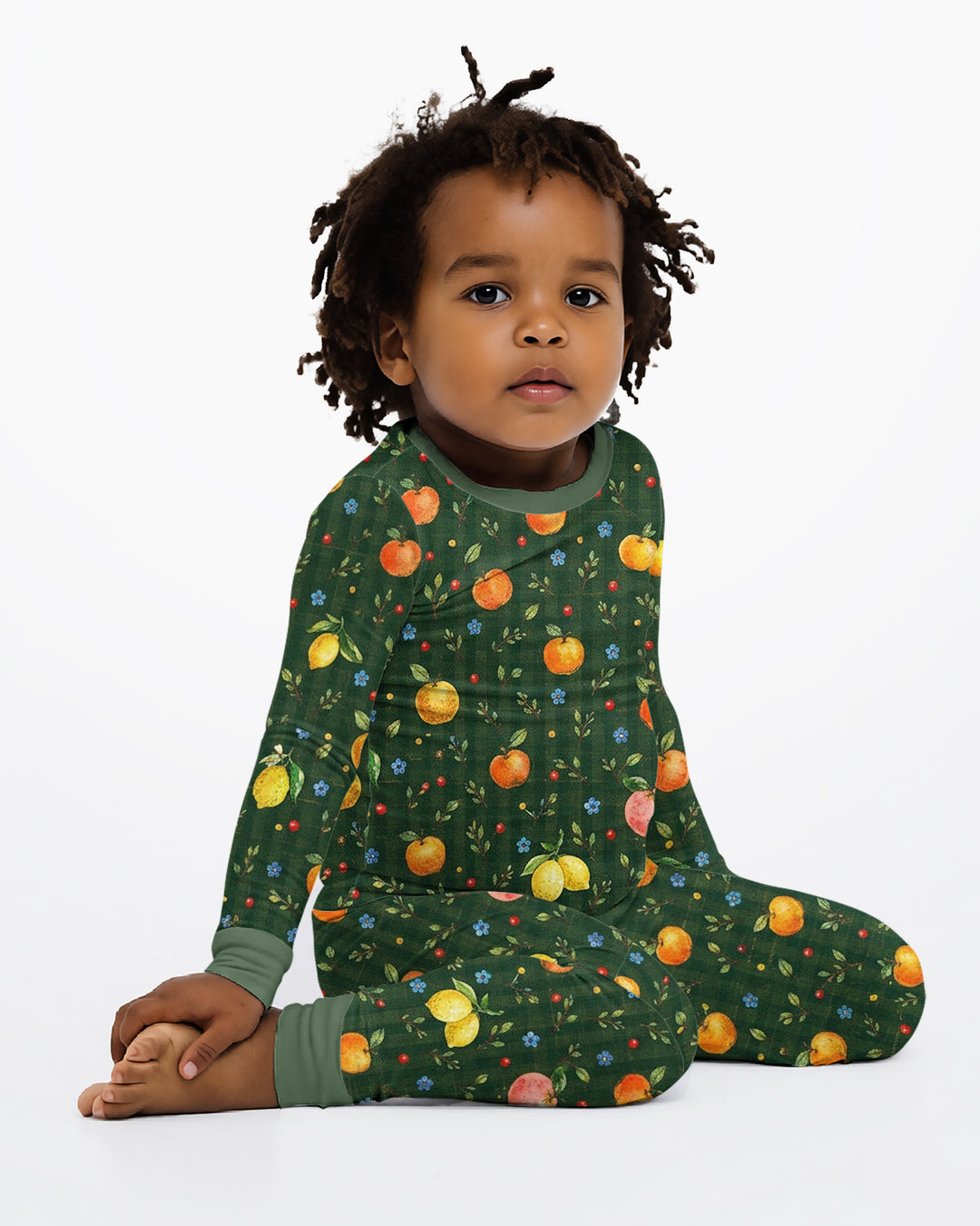 Forest Orange Bamboo Two Piece Long Sleeve Pajama Set
