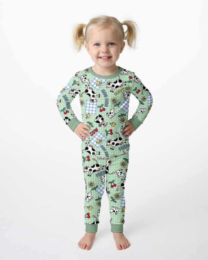 Moo Moo Chick Bamboo Two Piece Long Sleeve Pajama Set