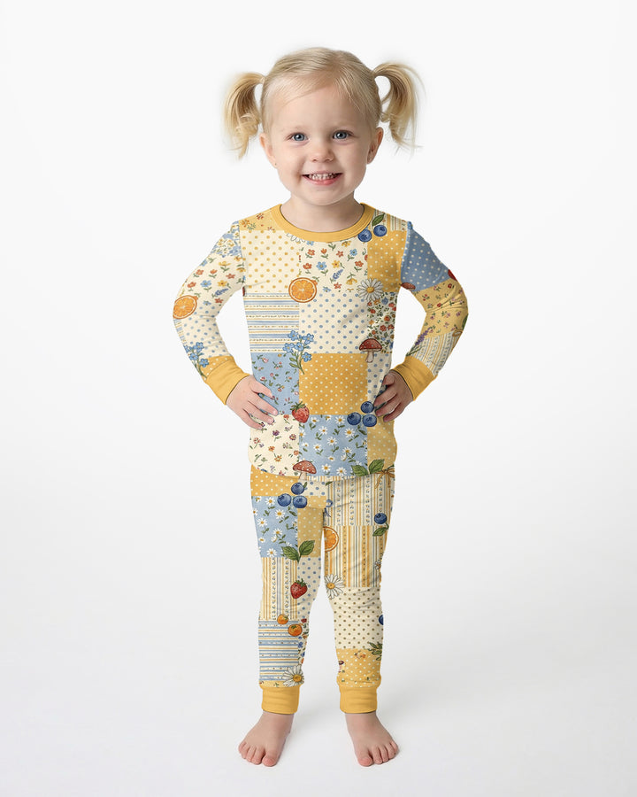 Lavender Orange Jam Bamboo Two Piece Long Sleeve Pajama Set