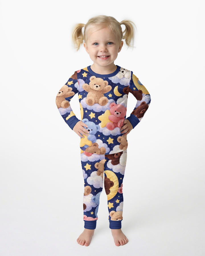 No Gravity Teddy Snooze Bamboo Two Piece Long Sleeve Pajama Set
