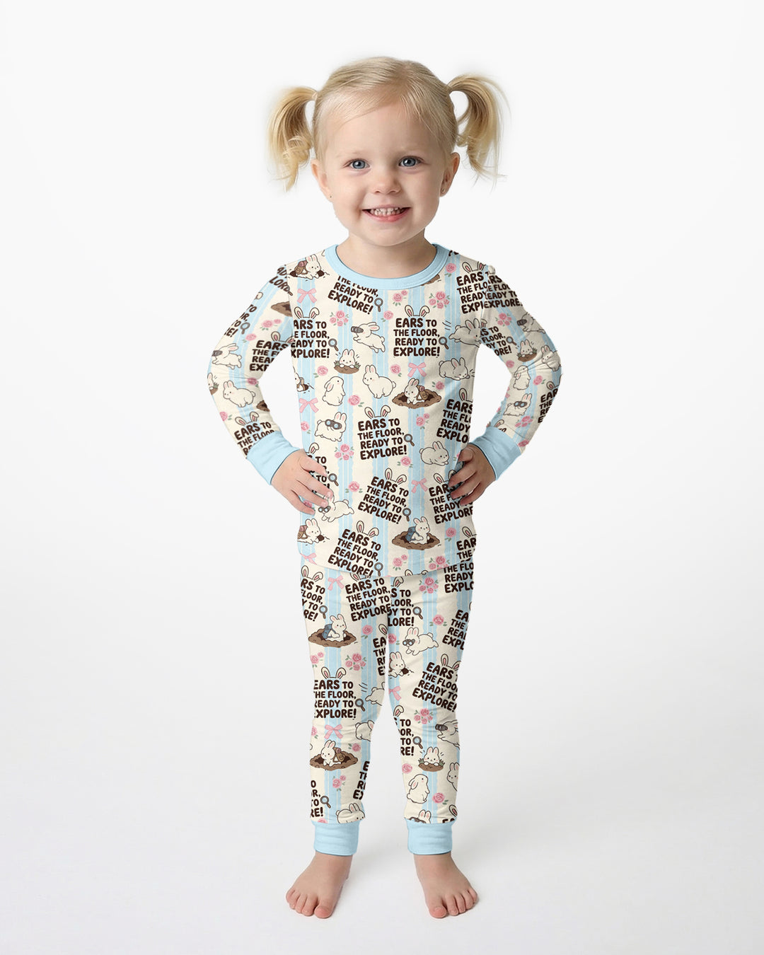 Ears To The Floor Bamboo Two Piece Long Sleeve Pajama Set