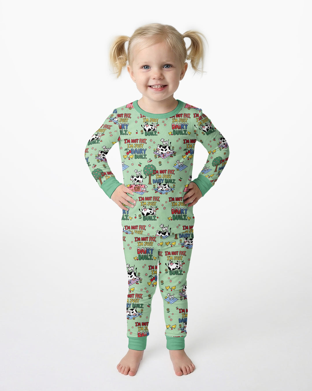 I'm Not Fat I'm Just Dairy Built Bamboo Two Piece Long Sleeve Pajama Set