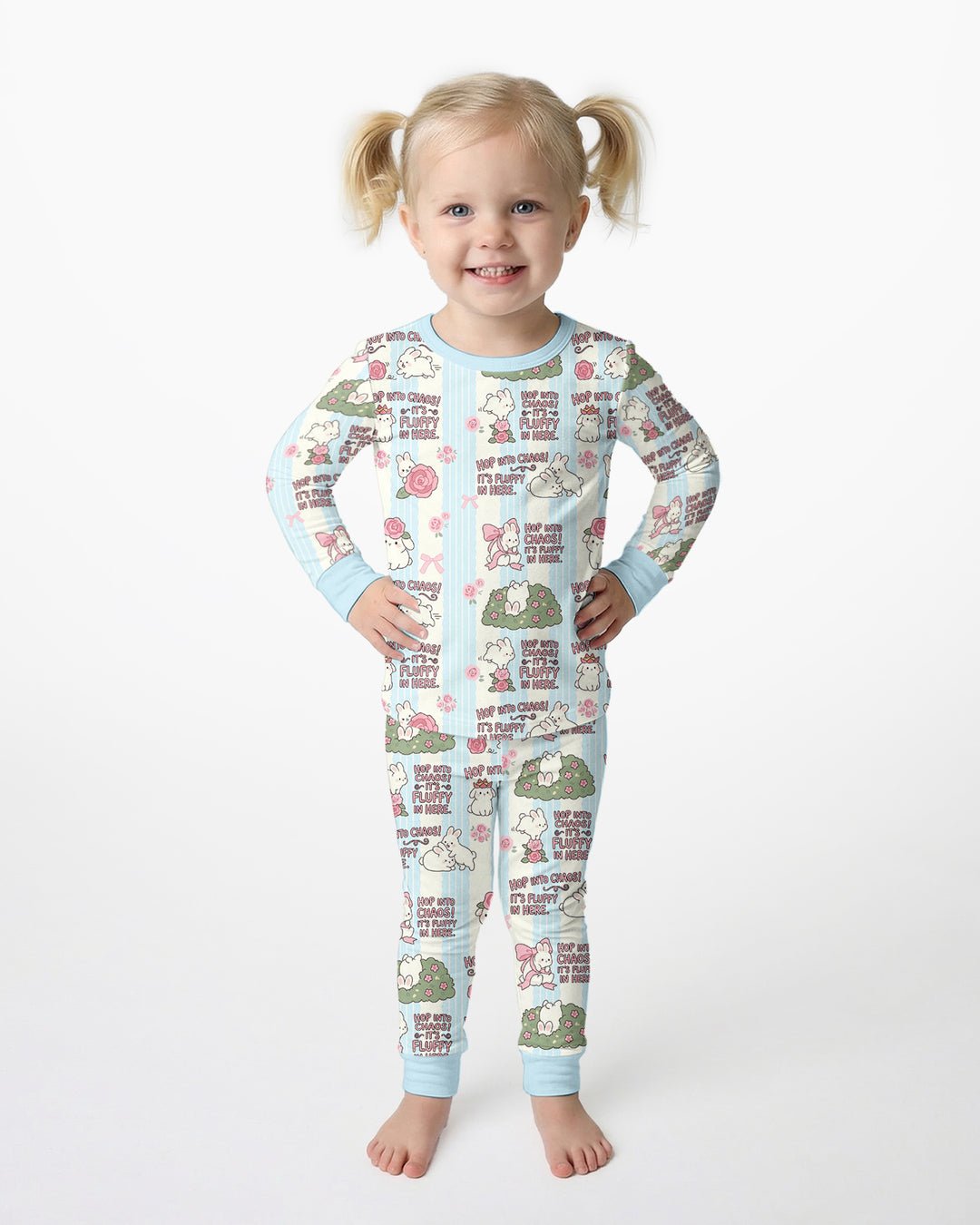 Hop Into Chaos Bamboo Two Piece Long Sleeve Pajama Set