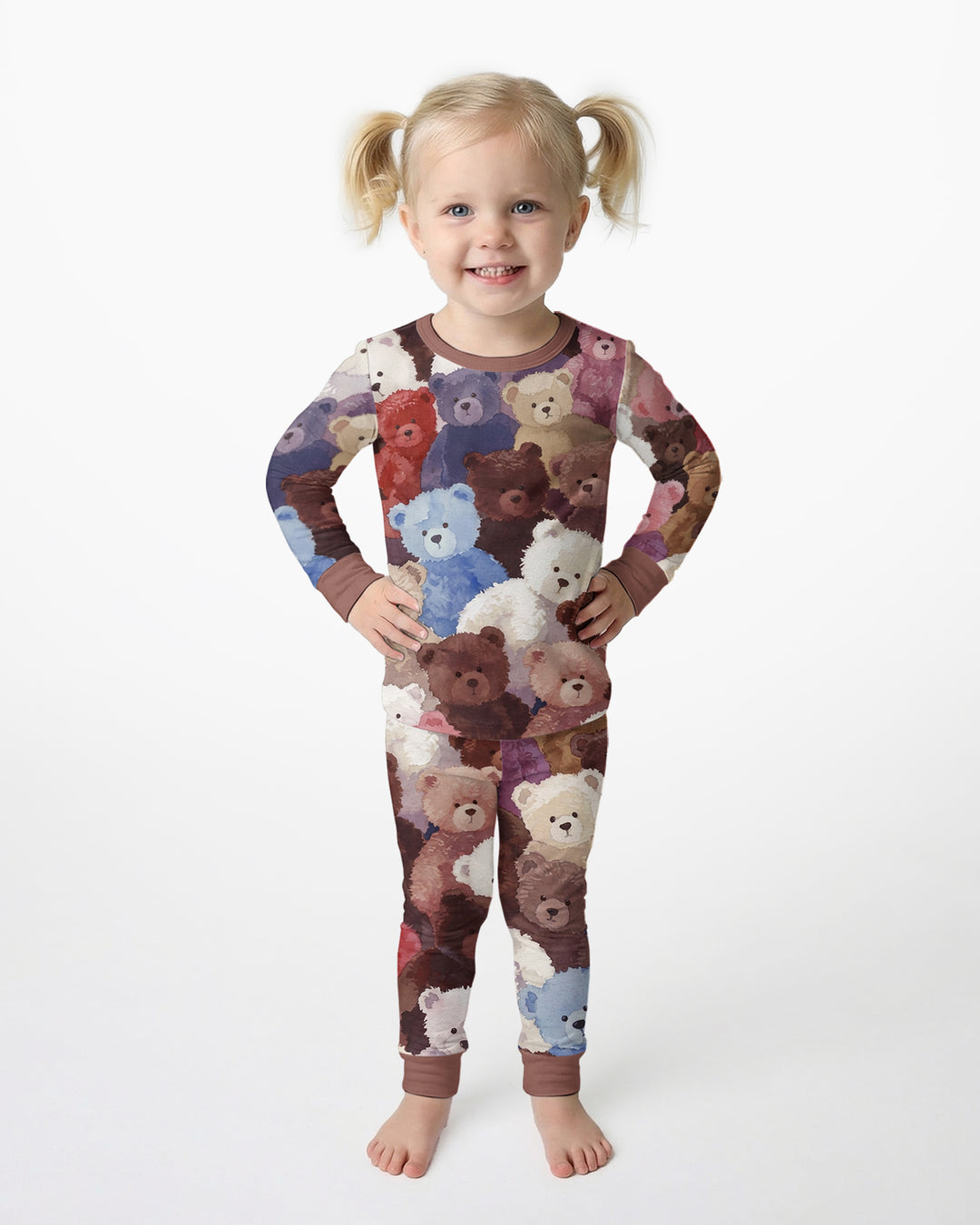 Teddy Bear Hug Jam Bamboo Two Piece Long Sleeve Pajama Set