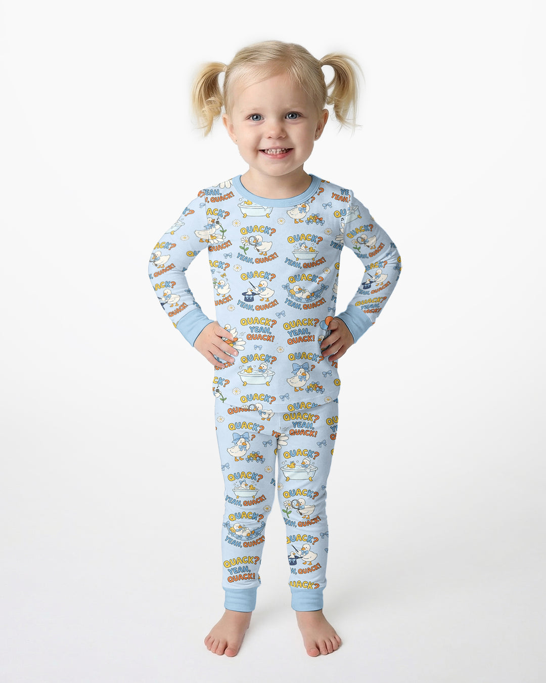 Yeah Quack Show Bamboo Two Piece Long Sleeve Pajama Set
