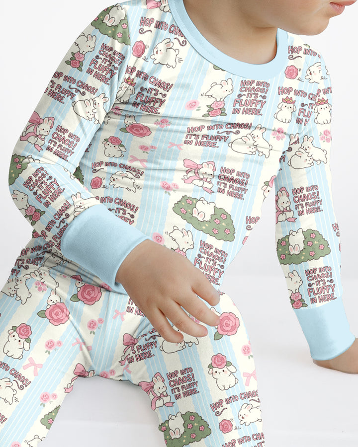 Hop Into Chaos Bamboo Two Piece Long Sleeve Pajama Set