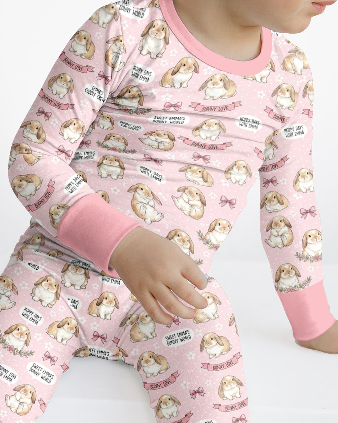 Sweet Bunny Worlds Bamboo Two Piece Long Sleeve Pajama Set