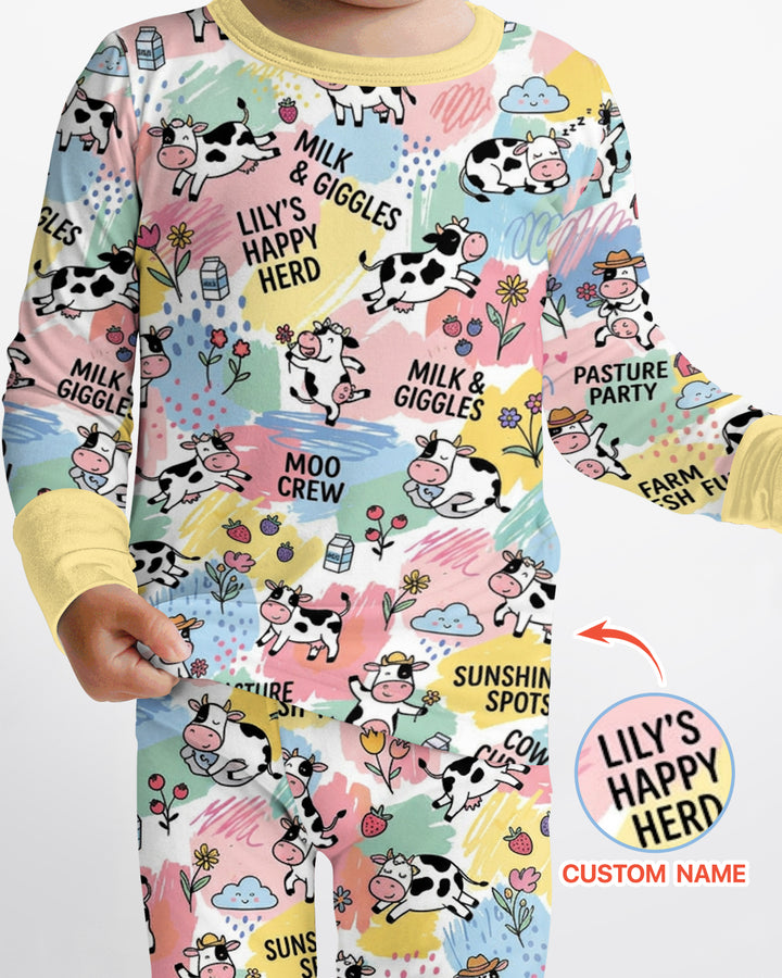 Custom Name Can’t Keep Us In The Barn Bamboo Two Piece Long Sleeve Pajama Set