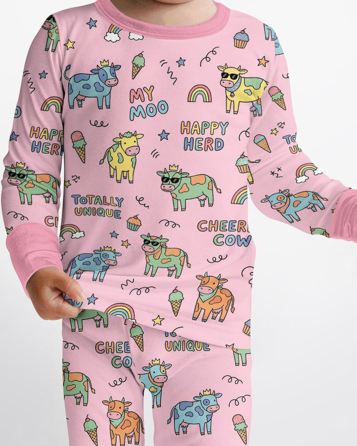 Not Your Ordinary Cow Bamboo Two Piece Long Sleeve Pajama Set
