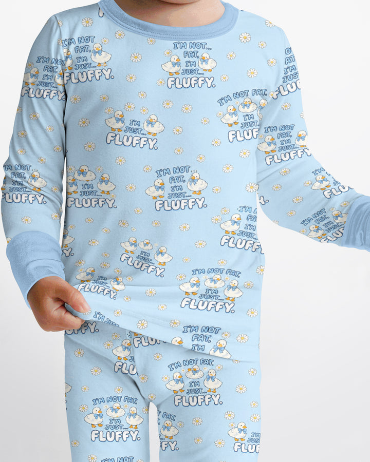 Not Fat Just Fluffy Bamboo Two Piece Long Sleeve Pajama Set