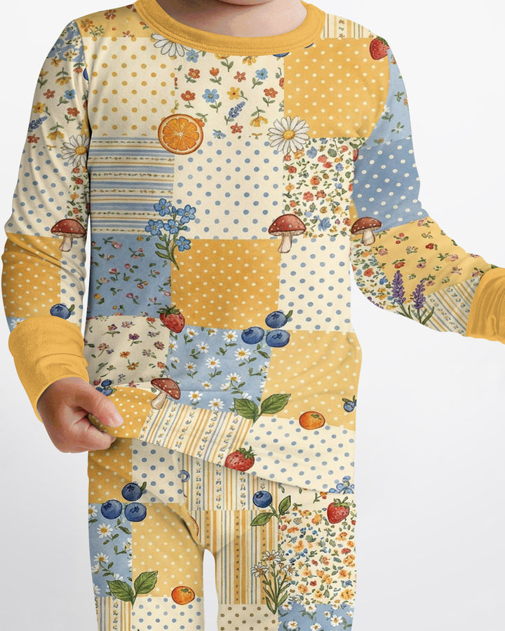 Lavender Orange Jam Bamboo Two Piece Long Sleeve Pajama Set