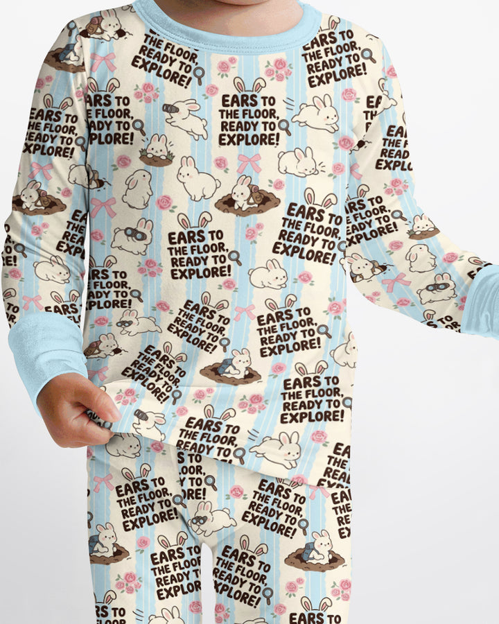 Ears To The Floor Bamboo Two Piece Long Sleeve Pajama Set